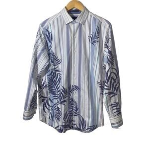 Tommy Bahama Shirt Mens Frond with the Wind Reverse Print Hawaiian
